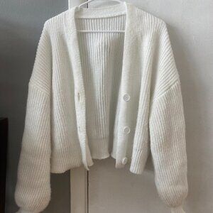 White Knit Cardigan